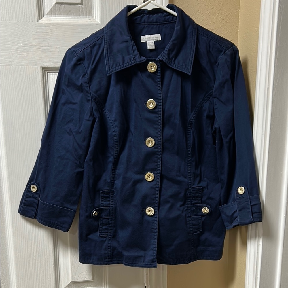 Charter Club Blue and Gold Blazer with Classic Silhouette